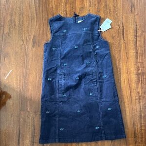 Vineyard Vines Girls Navy Embroidered Whale Shift Dress